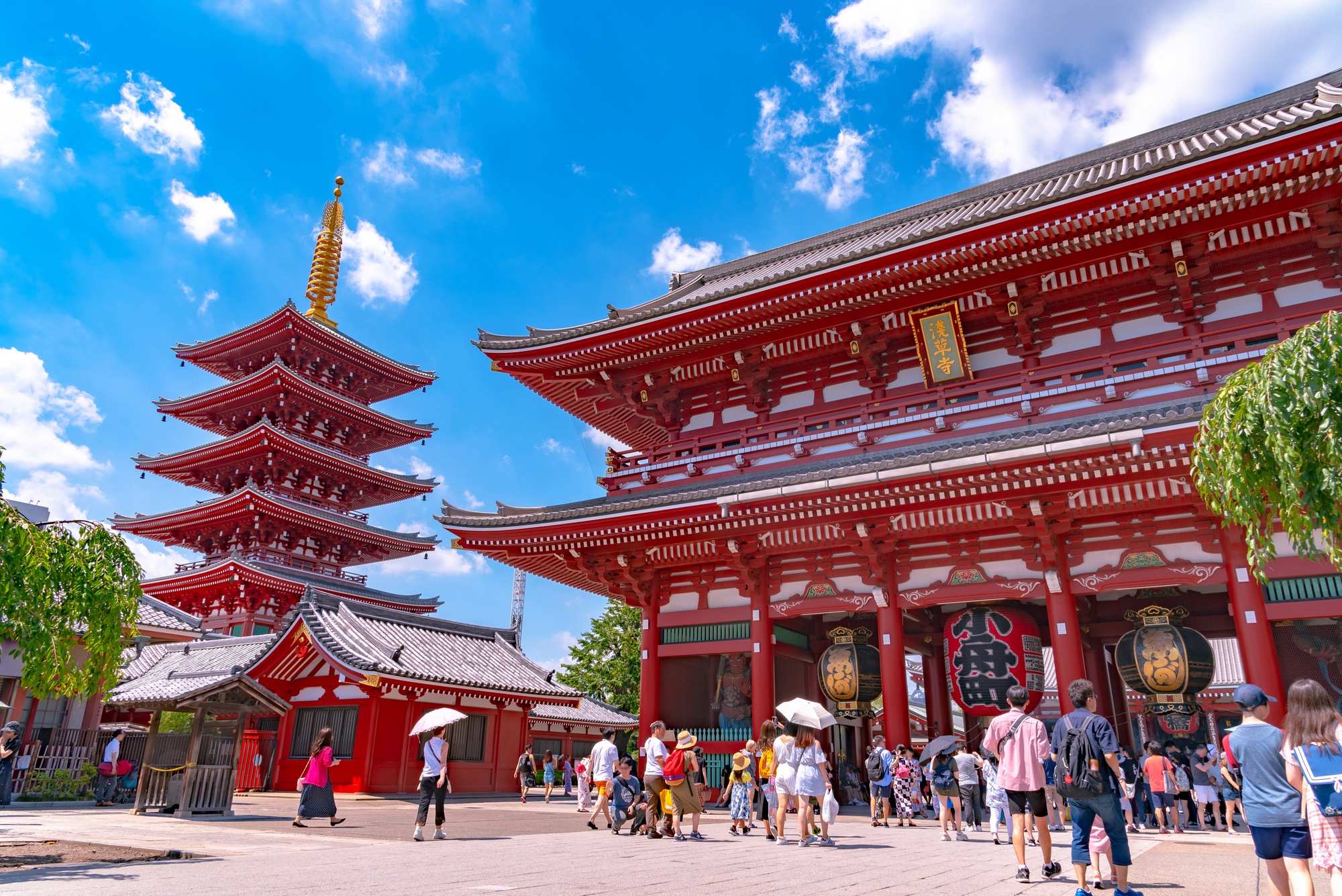 Sensoji temple at Asakusa. The Sensoji temple in Asakusa are