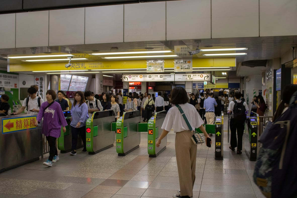 People in a Train Station